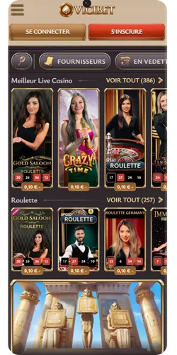 Casino en direct sur Vicibet casino France